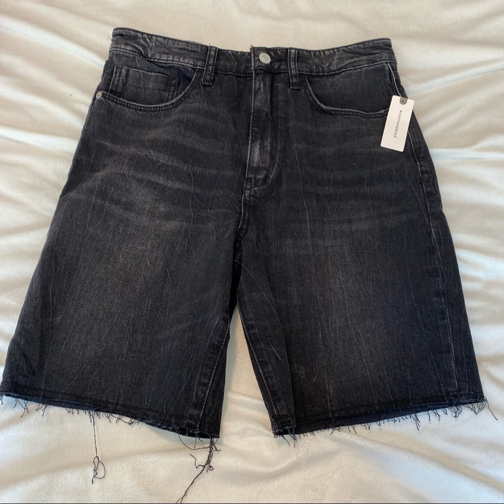 NWT Pilcro and the Letterpress Anthro Denim Jean Raw Hem Shorts Modest High Rise